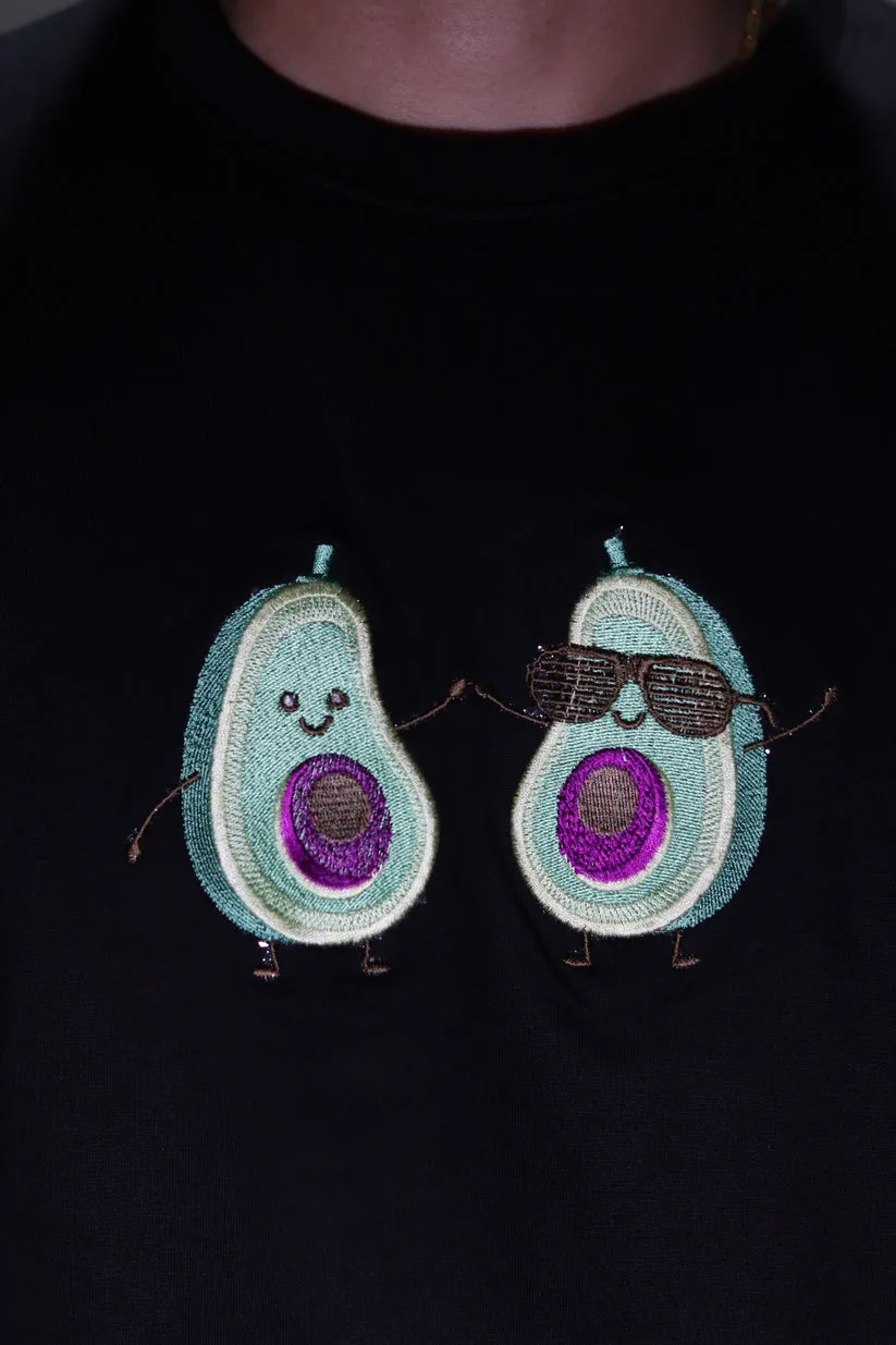 Avocado Duo Oversized T-Shirt – Embroidered Drop