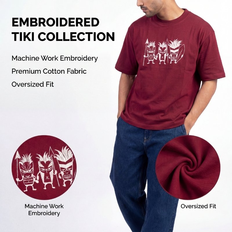 Tribal Fury – Oversized Tee – Beast Embroidered Drop