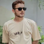 Bird Pattern – Oversized Tee – Beast Embroidered Drop