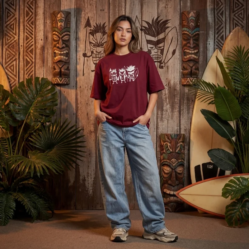 Tribal Fury – Oversized Tee for female – Beast Embroidered Drop