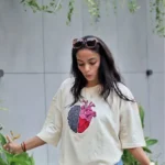 Mind & Heart Balance Oversized T-Shirt for female – Embroidered Drop
