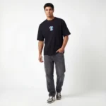 Lilo & Stitch Pattern – Oversized Tee – Beast Embroidered Drop