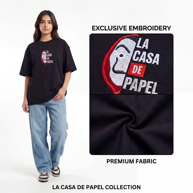 lacasa Oversized Tee – Beast Embroidered Drop