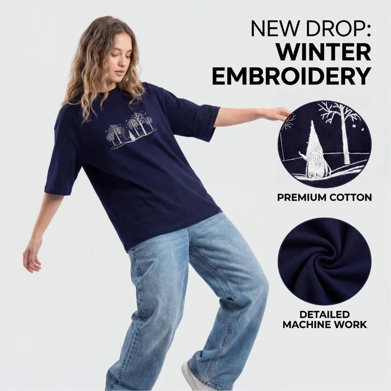 Tree Oversized Tee – Beast Embroidered Drop