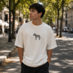 Arctic Zebra Embroidered Oversized- Beast Embroidered Drop